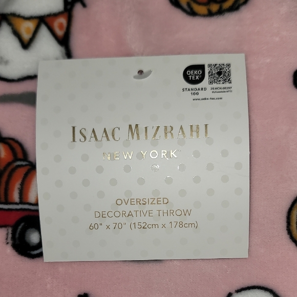 Isaac Mizrahi Pink Halloween Ghost Throw - Picture 2 of 3